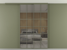 Перегородка Формато вдоль стены на потолок 2 створки с синхронным механизмом