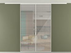 Перегородка Формато вдоль стены на потолок 2 створки