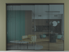 Перегородка Formato внутри проёма 4 створки с синхронным механизмом