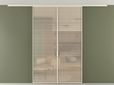 Перегородка Formato вдоль стены на потолок двустворчатая