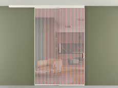 Перегородка Formato вдоль стены на потолок 2 створки с синхронным механизмом