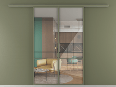 Перегородка Формато вдоль стены 2 створки