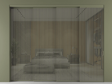 Перегородка Formato внутри проёма 4 створки с синхронным механизмом