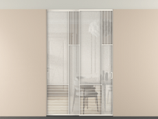 Перегородка Мозаик внутри проёма скрытое крепление в потолок 2 створки