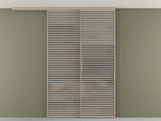 Перегородка Формато вдоль стены на потолок 2 створки с синхронным механизмом