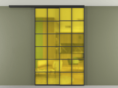 Перегородка Формато вдоль стены на потолок 2 створки с синхронным механизмом