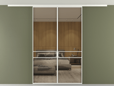 Перегородка Formato вдоль стены на потолок 2 створки