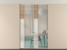 Перегородка Mosaic внутри проёма двустворчатая со скрытым креплением в потолок