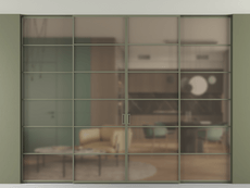 Перегородка Formato внутри проёма скрытое крепление в потолок 4 створки