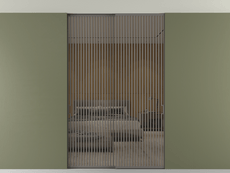 Перегородка Formato внутри проёма скрытое крепление в потолок 2 створки