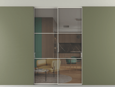 Перегородка Formato внутри проёма скрытое крепление в потолок 2 створки