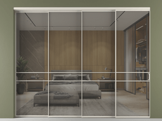 Перегородка Formato внутри проёма 4 створки с синхронным механизмом