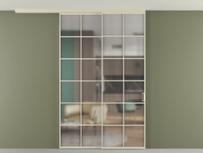 Перегородка Formato вдоль стены на потолок 2 створки с синхронным механизмом