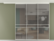 Перегородка Formato вдоль стены на потолок 3 створки с синхронным механизмом