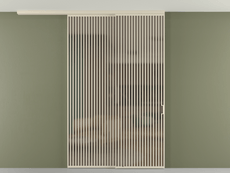 Перегородка Формато вдоль стены на потолок 2 створки с синхронным механизмом