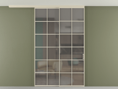 Перегородка Formato вдоль стены на потолок 2 створки с синхронным механизмом