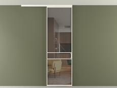 Перегородка Формато вдоль стены на потолок 1 створка