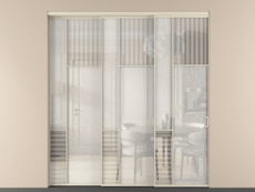 Перегородка Мозаик внутри проёма 3 створки с синхронным механизмом