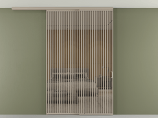 Перегородка Formato вдоль стены на потолок 2 створки с синхронным механизмом