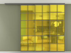 Перегородка Формато вдоль стены на потолок 3 створки с синхронным механизмом