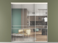 Перегородка Formato внутри проёма 3 створки с синхронным механизмом