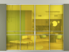 Перегородка Formato внутри проёма скрытое крепление в потолок 4 створки