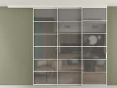 Перегородка Формато вдоль стены на потолок 3 створки с синхронным механизмом