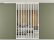 Перегородка Формато вдоль стены на потолок 2 створки с синхронным механизмом