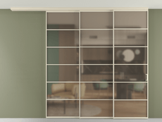 Перегородка Formato вдоль стены на потолок 3 створки с синхронным механизмом