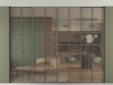 Перегородка Формато внутри проёма скрытое крепление в потолок 4 створки