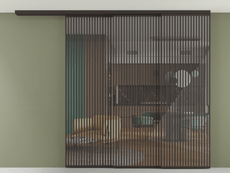 Перегородка Формато вдоль стены на потолок 3 створки с синхронным механизмом