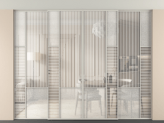 Перегородка Mosaic внутри проёма скрытое крепление в потолок 4 створки