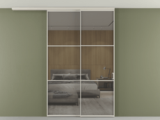 Перегородка Формато вдоль стены на потолок 2 створки с синхронным механизмом