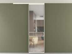 Перегородка Formato вдоль стены на потолок 1 створка