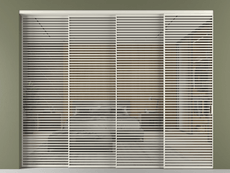 Перегородка Formato внутри проёма 4 створки с синхронным механизмом