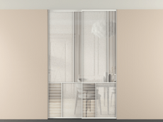 Перегородка Mosaic внутри проёма скрытое крепление в потолок 2 створки