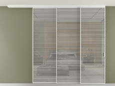 Перегородка Formato вдоль стены на потолок 3 створки с синхронным механизмом