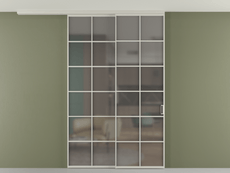 Перегородка Formato вдоль стены на потолок 2 створки с синхронным механизмом