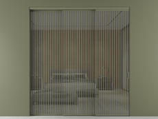 Перегородка Formato внутри проёма 3 створки с синхронным механизмом