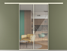 Перегородка Formato вдоль стены 2 створки