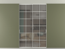 Перегородка Formato внутри проёма скрытое крепление в потолок 2 створки