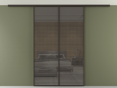 Перегородка Формато вдоль стены на потолок 2 створки