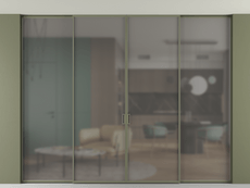 Перегородка Formato внутри проёма скрытое крепление в потолок 4 створки