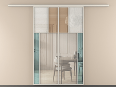 Перегородка Мозаик вдоль стены 2 створки