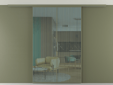 Перегородка Formato вдоль стены на потолок 2 створки