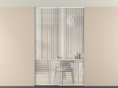 Перегородка Mosaic внутри проёма скрытое крепление в потолок 2 створки