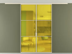 Перегородка Formato вдоль стены на потолок двустворчатая