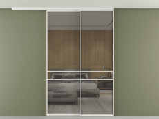 Перегородка Formato вдоль стены на потолок 2 створки с синхронным механизмом