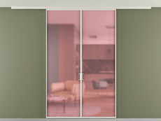 Перегородка Формато вдоль стены на потолок 2 створки