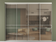 Перегородка Formato внутри проёма 4 створки с синхронным механизмом